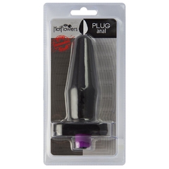 Protese plug preta com vibro 10,5x3cm - comprar online