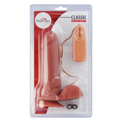 Prótese com vibro externo natural 19,5x5,5cm - comprar online