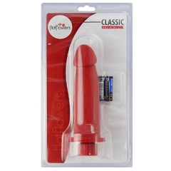 Prótese com vibro interno vermelha 18x4,5cm - comprar online