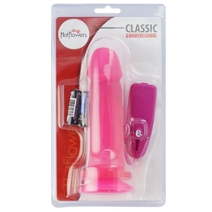 Prótese com vibro externo rosa 16x4cm - comprar online