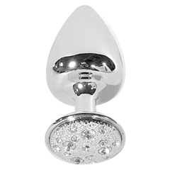 Plug M com pedra cravejada em strass - cromado