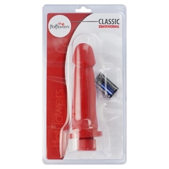 Prótese com vibro interno vermelha 17,5x4,5cm - comprar online