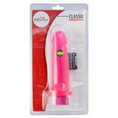 Prótese com vibro interno rosa 17,5x4,5cm - comprar online