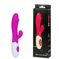 Vibrador com Detalhe de Glande com Estimulador Clitoriano - 10 vibrações