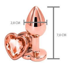 Plug Anal em Aço Rosê - Formato de Coração - Tamanho P na internet