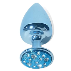 Plug M com pedra cravejada em strass - azul