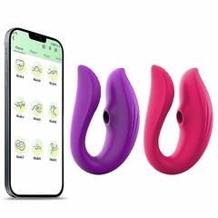 Vibrador de Casal com Sucção - À Longa distância