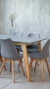 Juego comedor - Mesa 160 + 6 Tulip - GRIS - Medra Store