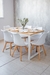 Mesa HARRISON 140 + 6 tulip. Blanco - MedraStore
