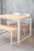 Mesa HARRISON 120 + 2 tulip + banco. Blanco - tienda online
