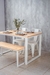 Mesa HARRISON 120 + 2 tolix + banco. Blanco - MedraStore