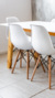 Juego comedor - Mesa 160 + 6 eames. Blanco