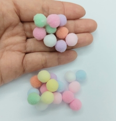 APLIQUE MINI POMPOM MULTICOR CLARO (1.0 CM) - 50 UNID - comprar online