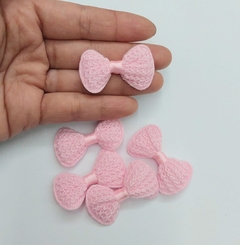 APLIQUE LACINHO CROCHÊ ROSA - 05 UNIDADES - comprar online