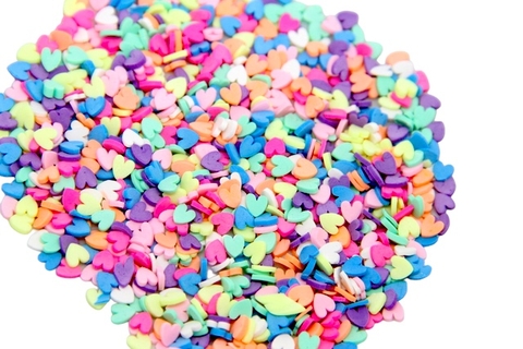APLIQUE CONFETE CORAÇÃO GRANULADO PATCH COLORIDO - 15 G