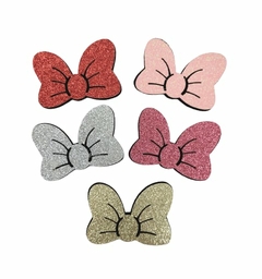 APLIQUE LACINHO MINNIE COM GLITTER GRANDE - 2 UNIDADES