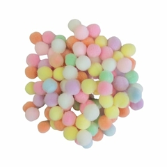 APLIQUE POMPOM MINI MULTICOR CLARO (8MM) - 5 GRAMAS