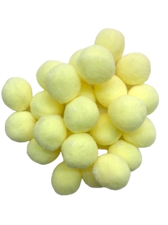 APLIQUE POMPOM AMARELO BEBÊ (2.0 CM) - 10 UNIDADES