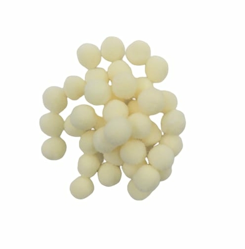 APLIQUE POMPOM CREME (1.0CM) - 5 GRAMAS
