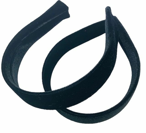 TIARA DE VELUDO PRETO 30MM - 1 UNIDADE