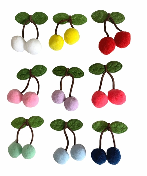 APLIQUE CEREJA POMPOM - 2 UNIDADES
