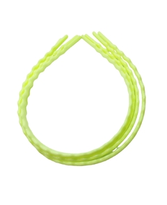 TIARA ONDULADA LEITOSA AMARELO NEON (5MM) - 4 UNIDADES