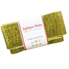 KIT FITA LUREX ESPONJADA DOURADO (50MM/10MM) - 2 METROS CADA