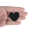 APLIQUE CORAÇÃO VELUDO COTELÊ PRETO (3,5 CM) - 1 UNIDADE