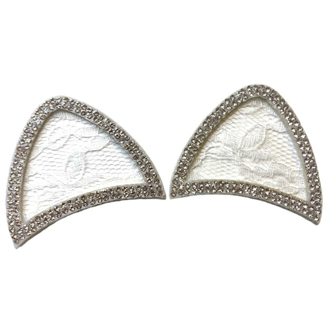 APLIQUE ORELHA GATINHO COM RENDA E STRASS - O PAR