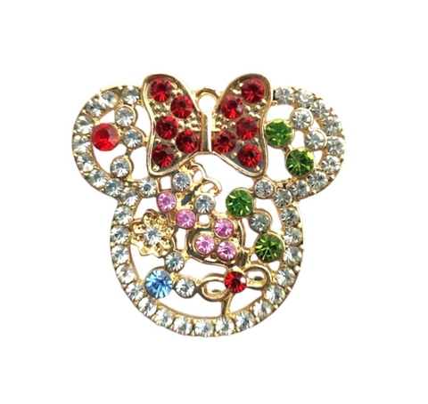 APLIQUE MINNIE LUXO COM STRASS GRANDE - 1 UNIDADE