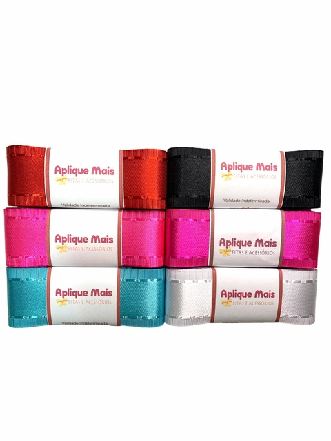 FITA PESPONTADA DE CETIM 38MM 2 METROS CADA