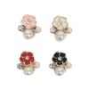 APLIQUE CHATON FLOR/PÉROLA/STRASS - 1 UNIDADE