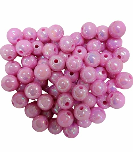 MIÇANGA BOLINHA PINK EM ACRÍLICO (10MM) - 50 GRAMAS
