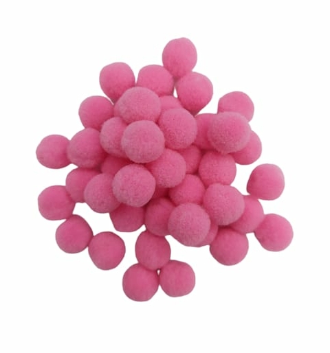 APLIQUE POMPOM ROSA ESCURO (1.0 CM) - 5 GRAMAS