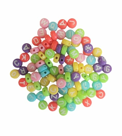 MIÇANGA LETRINHAS REDONDA COLORIDA ( 7 MM) - 50 GRAMAS