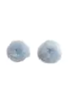 APLIQUE MEIO POMPOM PELÚCIA AZUL BEBÊ (2,5 CM) -2 UNIDADES