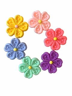 APLIQUE FLOR FOFURA MISTO - 5 UNIDADES