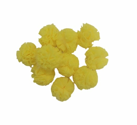 APLIQUE POMPOM MALHA TELINHA AMARELO ESCURO (1,5CM) - 10 UNID