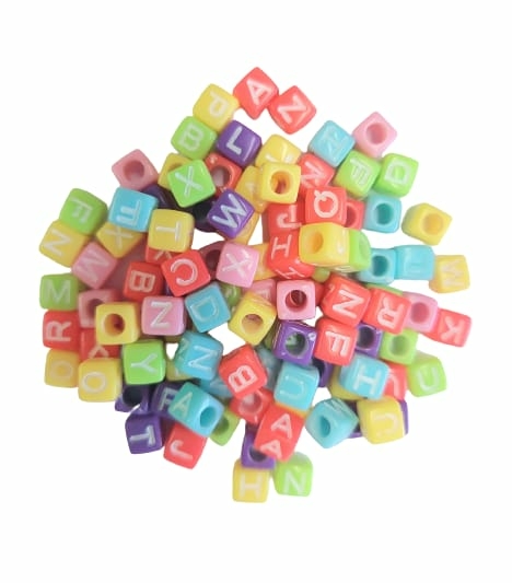 MIÇANGA LETRINHAS DADINHO COLORIDA (7MM) - 50 GRAMAS