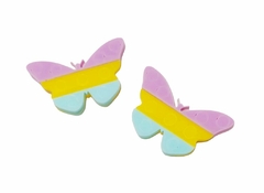 APLIQUE BORBOLETA POP IT ACRÍLICO COM LILÁS - 2 UNIDADES