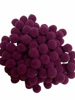 APLIQUE POMPOM ROXO (1.0 CM) - 5 GRAMAS