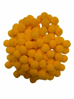 APLIQUE POMPOM AMARELO ESCURO (1.0 CM) - 5 GRAMAS