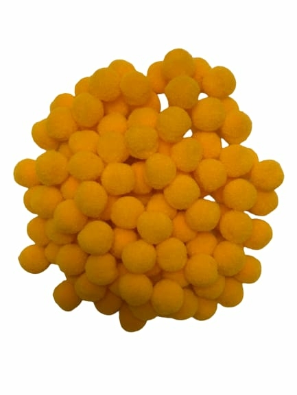 APLIQUE POMPOM AMARELO ESCURO (1.0 CM) - 5 GRAMAS