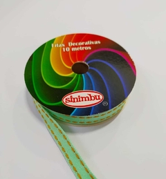 FITA JEANS VERDE ÁGUA - 10 METROS - Aplique Mais Fitas