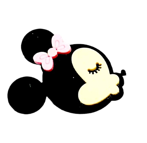 APLIQUE MINNIE BEIJANDO ACRÍLICO (4 CM) - 1 UNIDADE