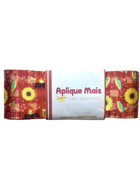 FITA ESTAMPADA GIRASSOL - SINIMBU -38MM - 1 METRO