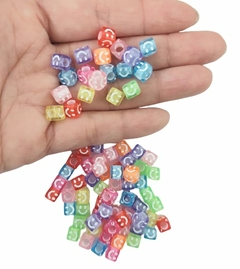 MIÇANGA ENTREMEIO QUADRADO SMILE COLORIDO (6MM) - 50 GRAMAS - comprar online