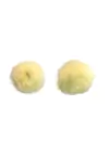 APLIQUE MEIO POMPOM PELÚCIA AMARELO BEBE (2,5 CM) - 2 UNIDADES
