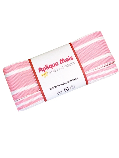 KIT FITA JEANS LISTRADA ROSA 38MM/10MM - 2 METROS DE CADA