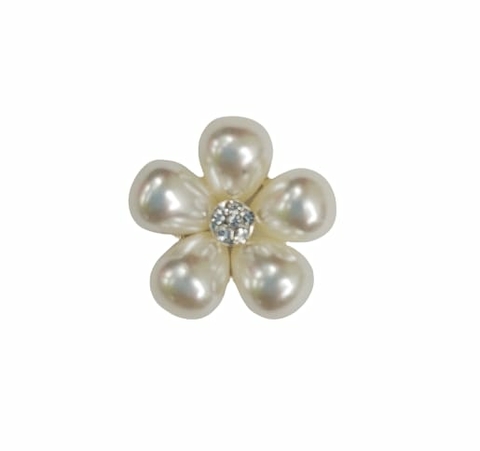 APLIQUE CHATON FLOR 5 PÉTALAS DE PÉROLA - 1 UNIDADE